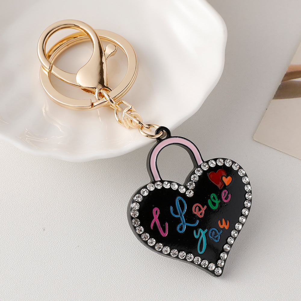 Wholesale Creative Cute Cartoon Peach Heart Metal Keychains